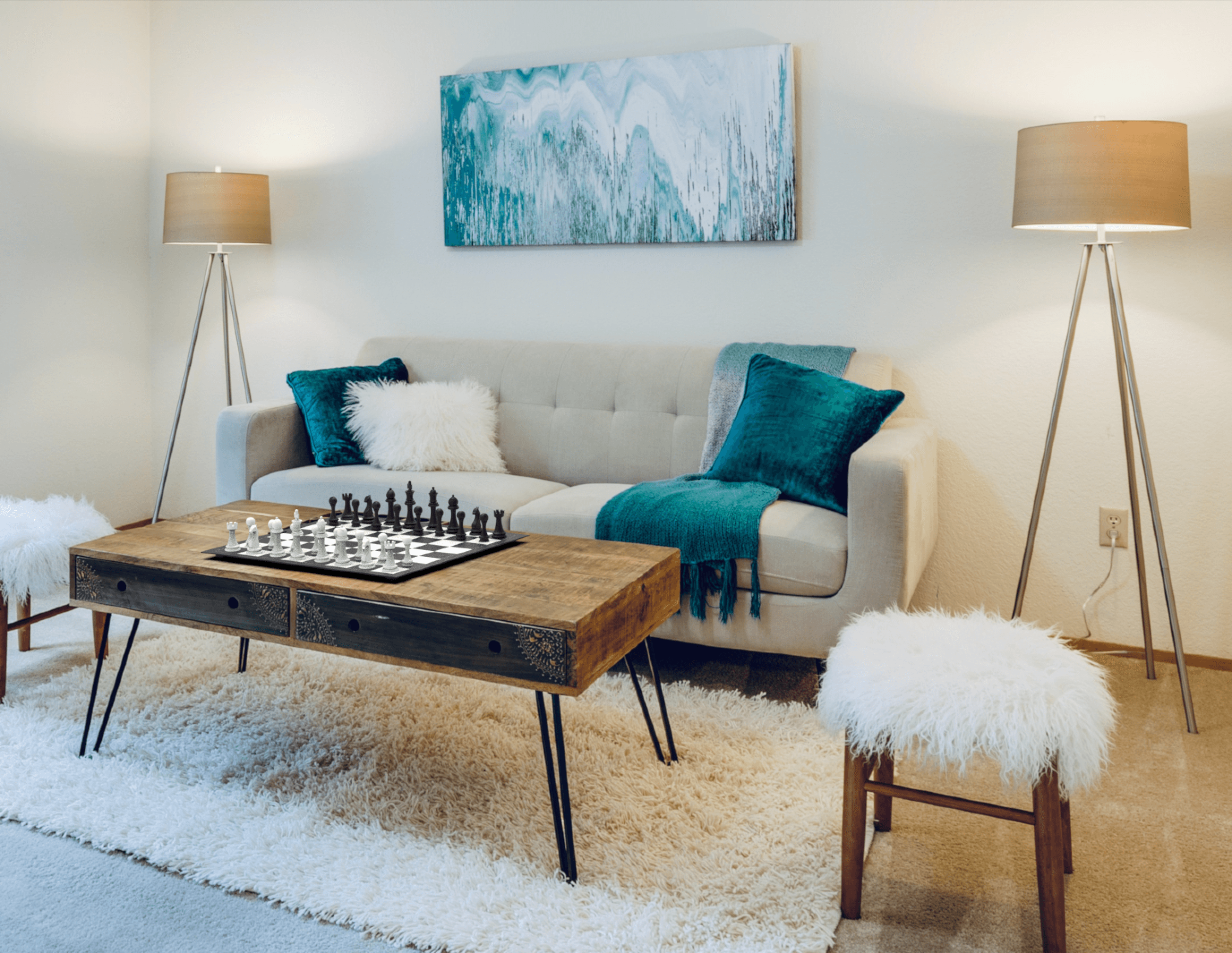 Chessboard in living room