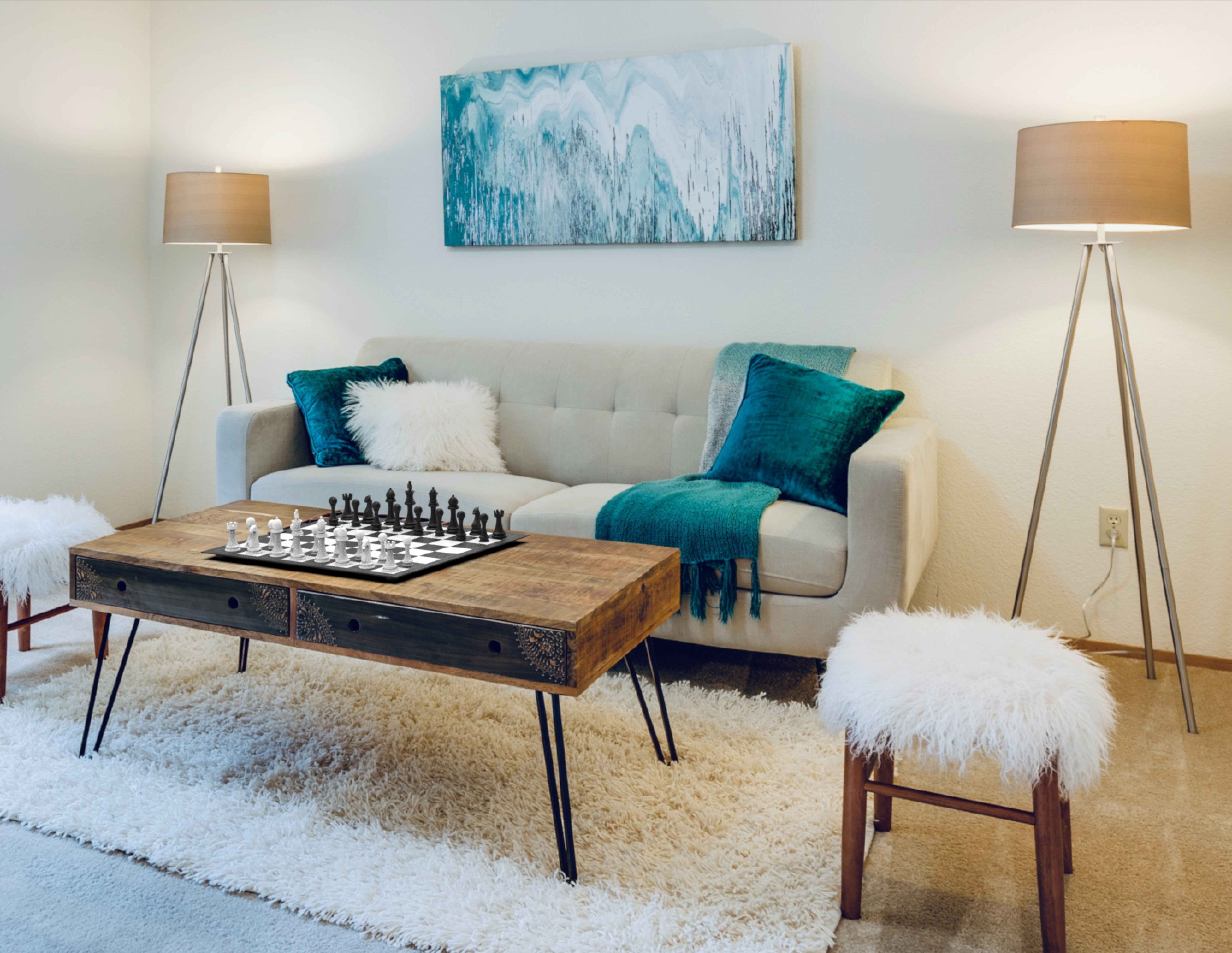 Chessboard in living room